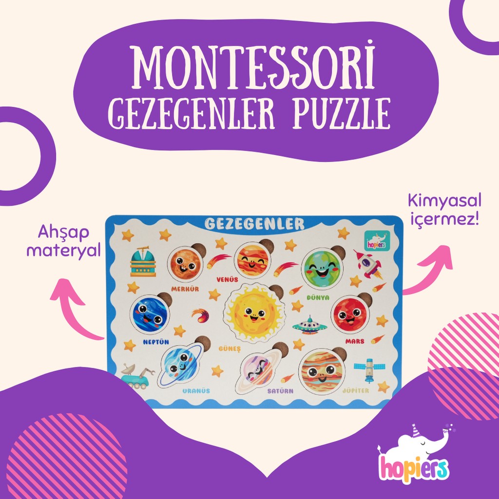 Montessori Gezegenler Puzzle Anne Bebek Oyuncak Fiyatı