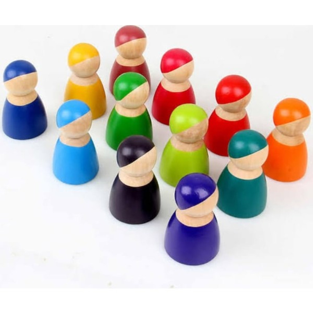Montessori Mağazası 12'li Peg Bebek Seti Bebek Oyuncakları Fiyatı