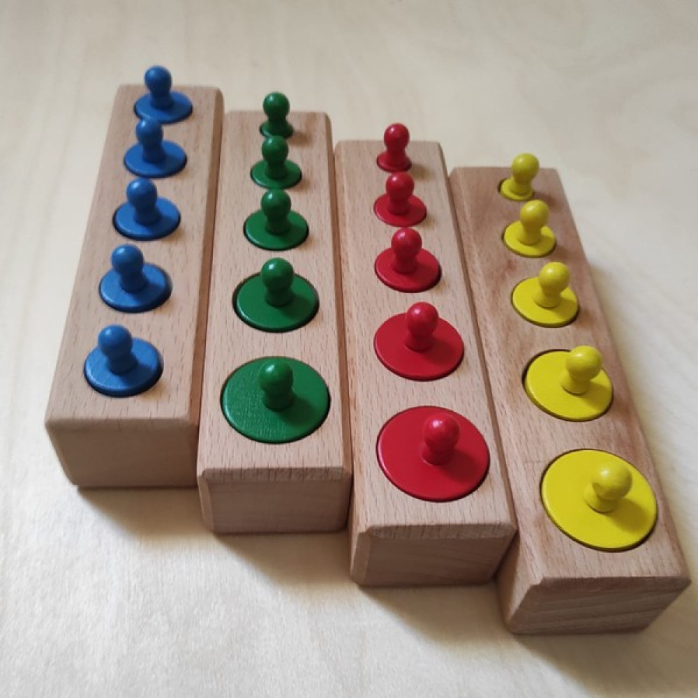 Montessori Mağazası Kulplu Silindir (Renkli) - Renkli Bebek Oyuncakları Fiyatı