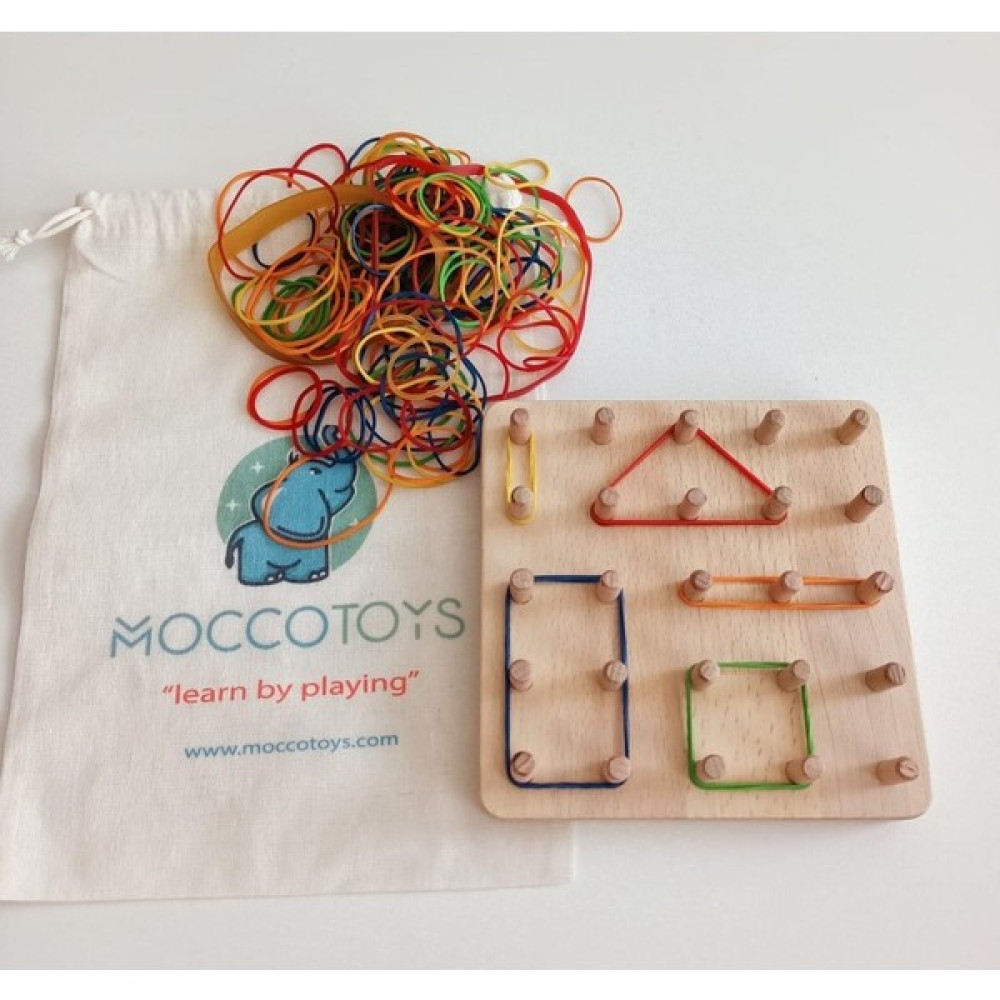 Montessori Toddler Geoboard Geometri Oyunu 5x5 (Eğitici Kartlı) - Naturel Ahşap Bebek Oyuncakları Fiyatı