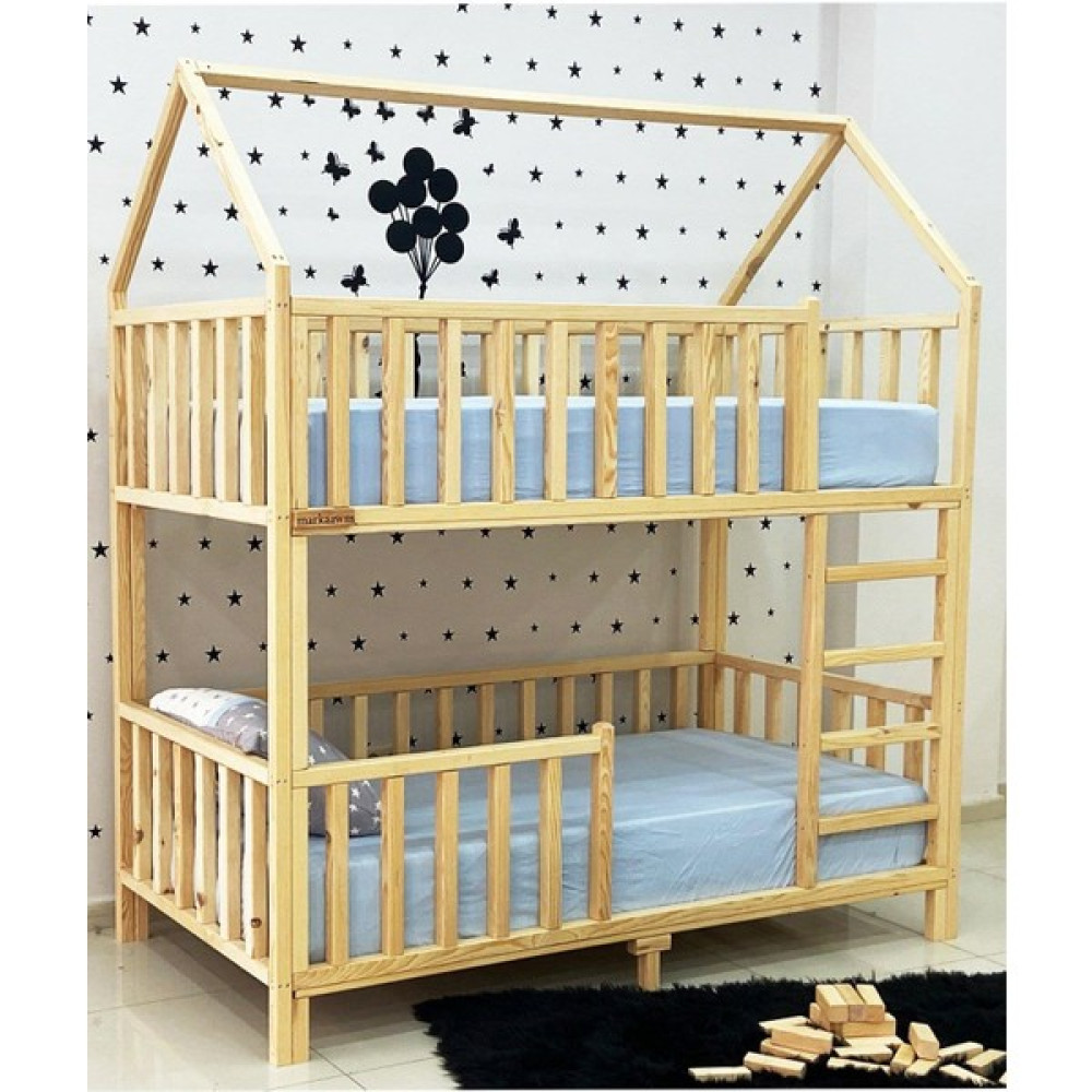 Montessori Yatak Çatılı Ahşap Ranza - 90 x 190 cm Ranza Fiyatı