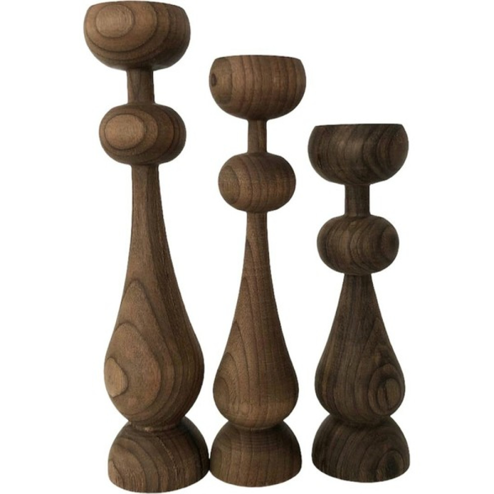 Monza Furniture Design Ahşap Mumluk Set - Ahşap Rengi Şamdan Fiyatı
