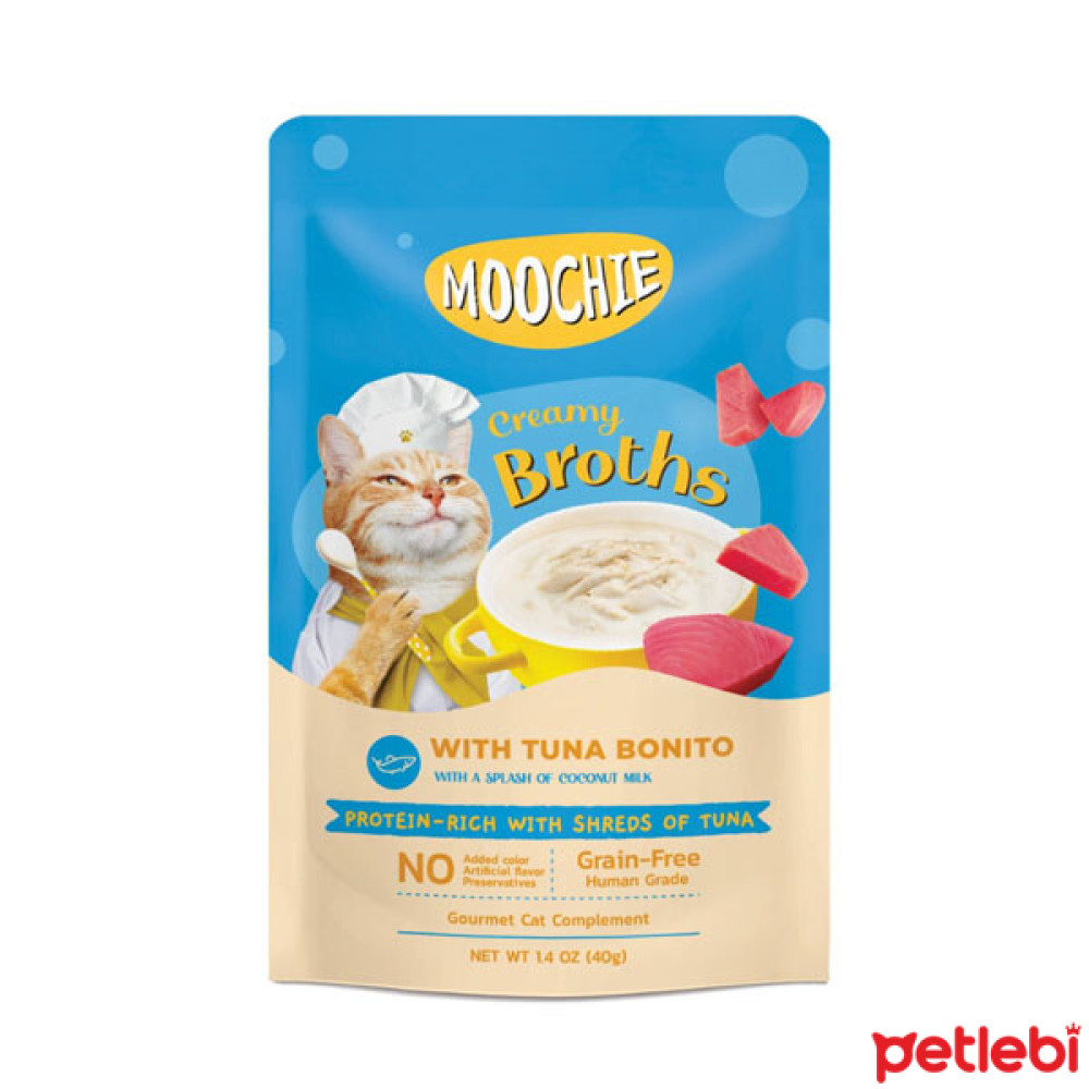 MOOCHIE Parça Ton Balıklı ve Palamutlu Tahılsız Kedi Çorbası 40gr Evcil Hayvan Ürünleri Fiyatı
