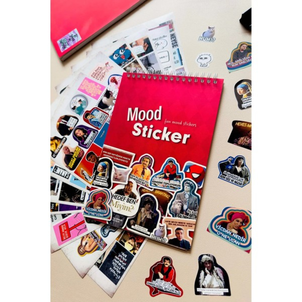 Mood Eğlenceli Sticker Defteri 250+ Adet Bullet Journal, Scrapbook, Laptop, Meme, Mood Sticker - Kırmızı Defter & Kağıt Ürünleri Fiyatı
