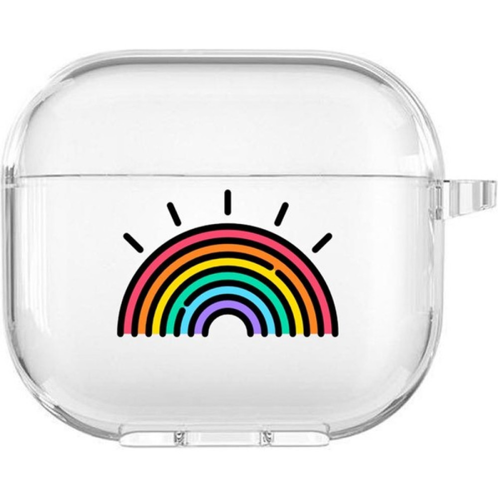 Moodcase Apple Airpods 3. Nesil Uyumlu Gökkuşağı Desenli Premium Silikonlu Şeffaf Airpods Kılıfı Cep Telefonu Aksesuarı Fiyatı