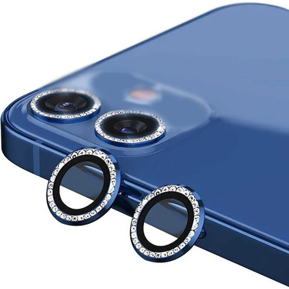 Moodcase iPhone 12 Mini Uyumlu Swarovski Taşlı Kamera Lensi Koruma Camı Mavi Cep Telefonu Ekran Koruyucusu Fiyatı