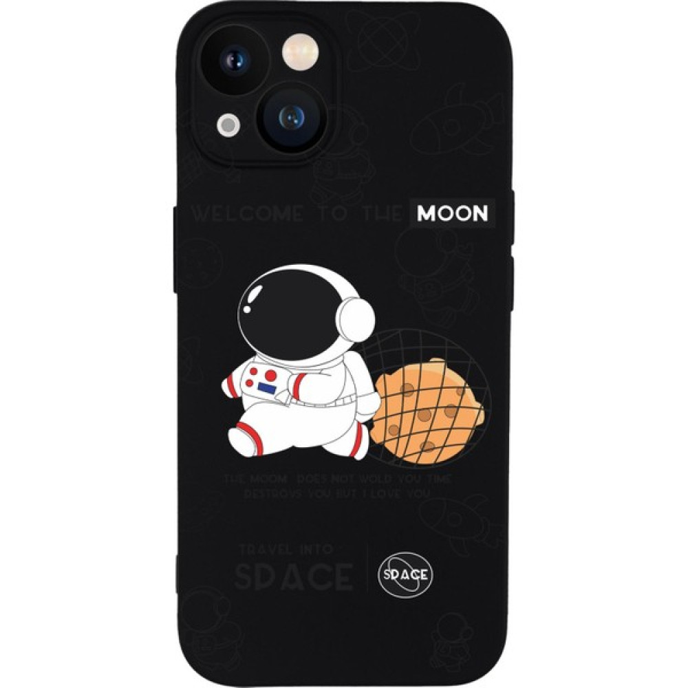 Moodcase iPhone 13 Sevimli Astronot Desenli Premium Silikonlu Telefon Kılıfı - Siyah Cep Telefonu Kılıfı Fiyatı