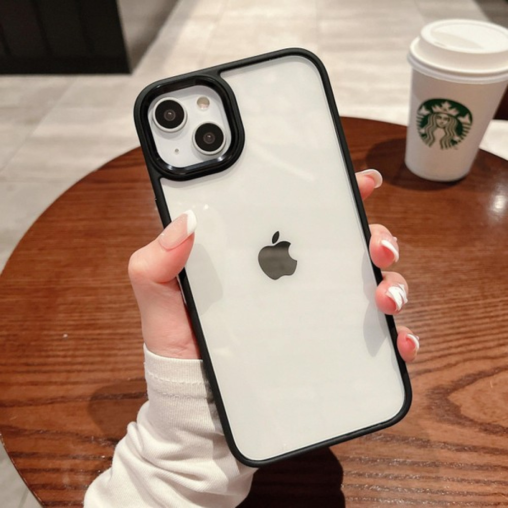 Moodcase iPhone 13 Uyumlu Renkli Nikelaj Krom Kamera Koruma Yükselti Detaylı Kılıf - Siyah Cep Telefonu Kılıfı Fiyatı