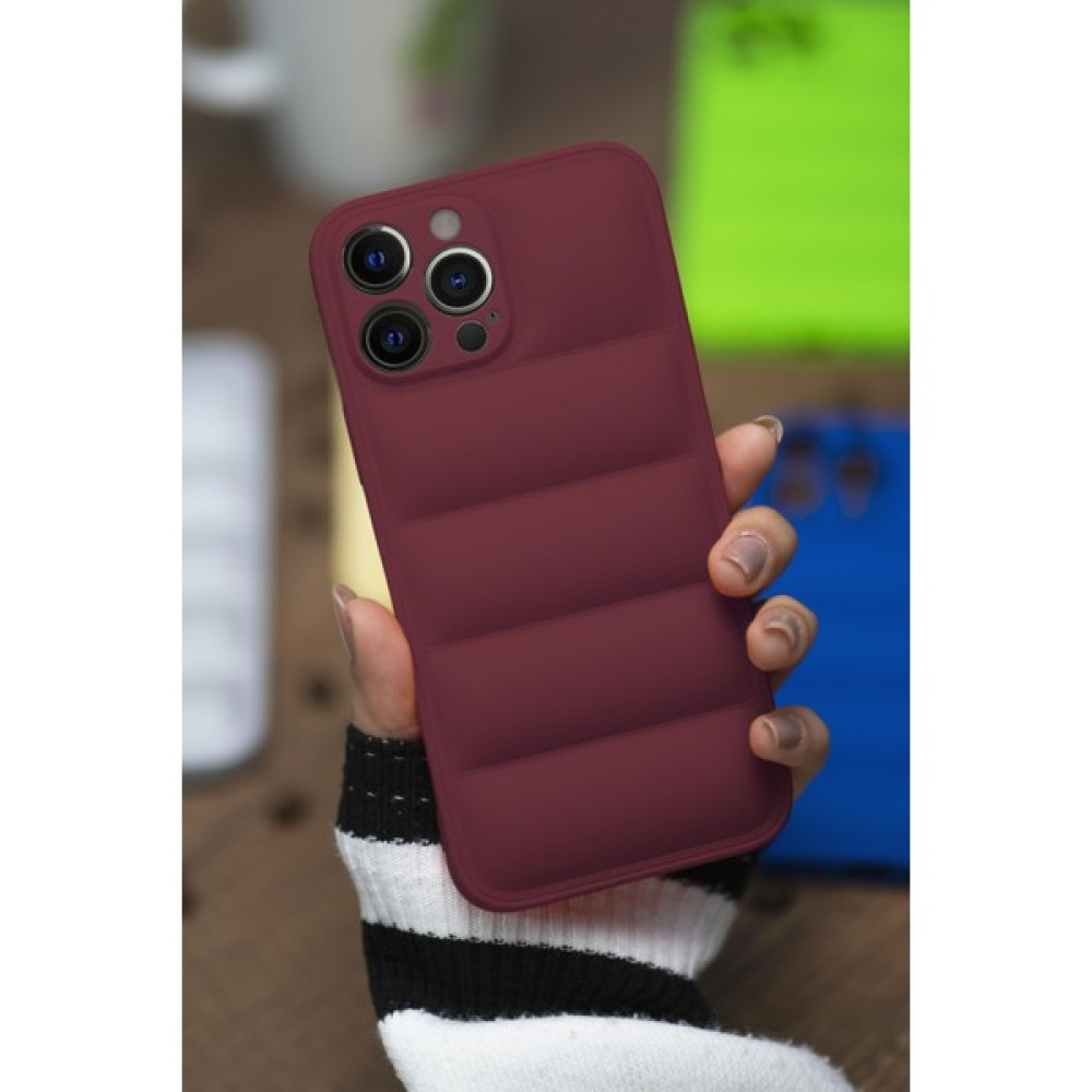 Moodcase iPhone 14 Pro Uyumlu Airbag Puffer Silikonlu Şişme Kılıf - Kırmızı Cep Telefonu Kılıfı Fiyatı