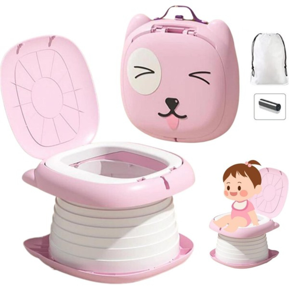 Mooie Baby's Cat Potty Katlanabilir Çocuk Tuvaleti, Çok Fonksiyonlu Taşınabilir Alıştırma Lazımlığı - Pembe Bebek Lazımlık Fiyatı
