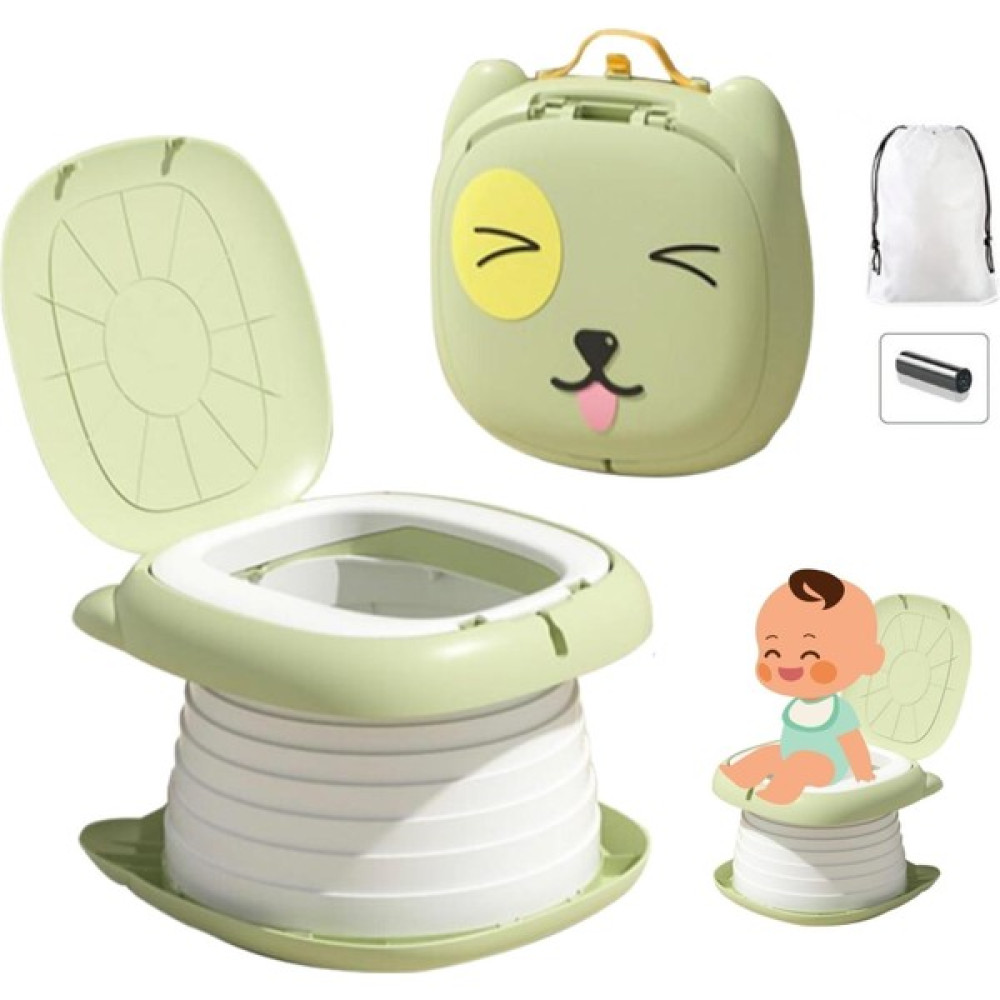 Mooie Baby's Cat Potty Katlanabilir Çocuk Tuvaleti, Çok Fonksiyonlu Taşınabilir Alıştırma Lazımlığı - Yeşil Bebek Lazımlık Fiyatı