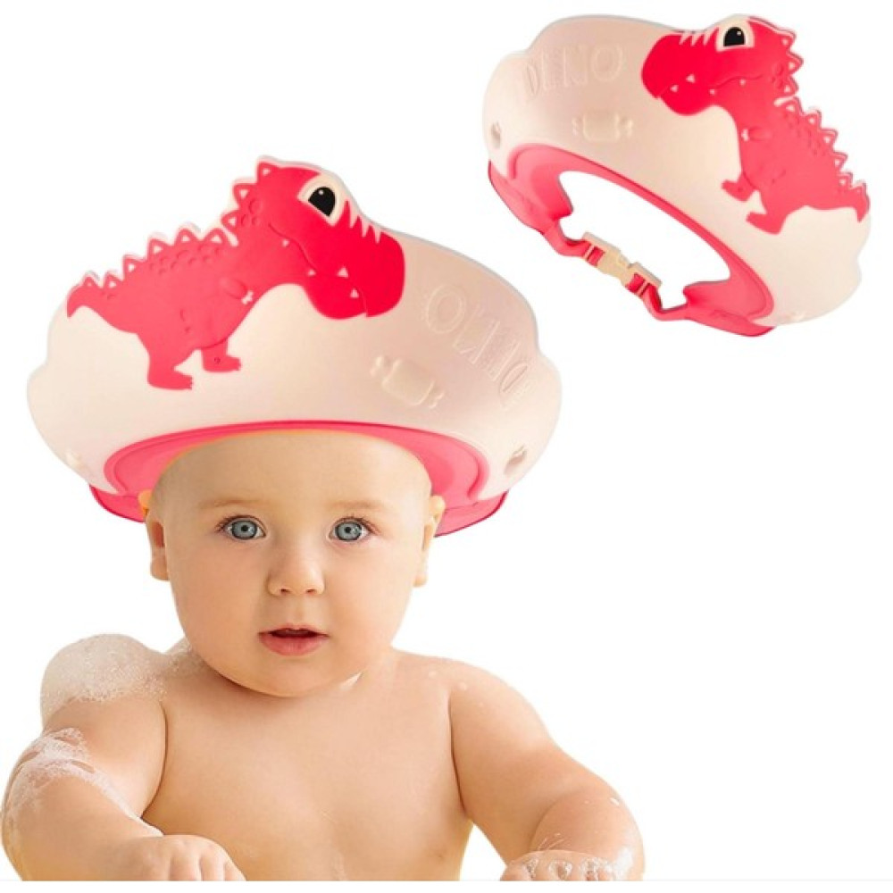 Mooie Baby's Dino Banyo Şapkası , Slikon Çocuk Duş Tacı , Sevimli Dinazor , Ayarlanabilir Tasarım,6 Ay - 9 Yaş - Pembe Bebek Banyo-Tuvalet Fiyatı