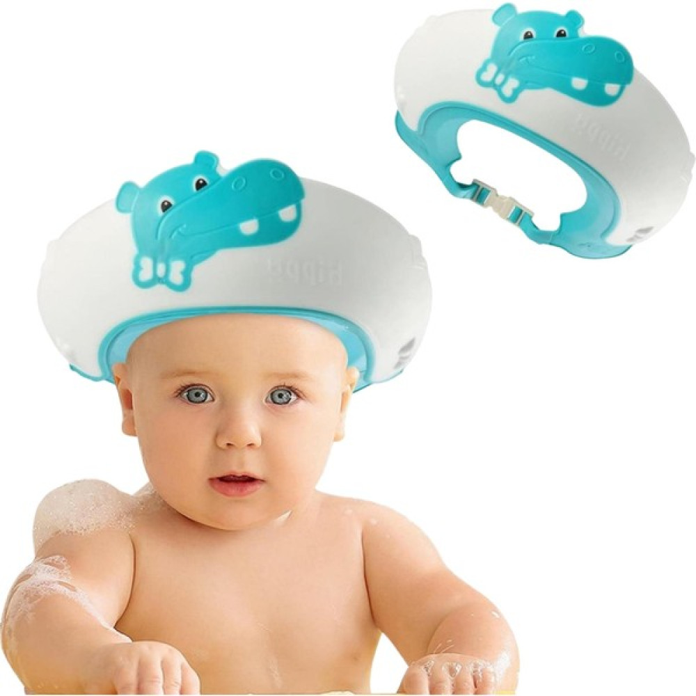 Mooie Baby's Hippo Banyo Şapkası , Slikon Çocuk Duş Tacı , Sevimli Hipopotam , Ayarlanabilir Tasarım, 6AY-9YAŞ - Mavi Bebek Banyo-Tuvalet Fiyatı