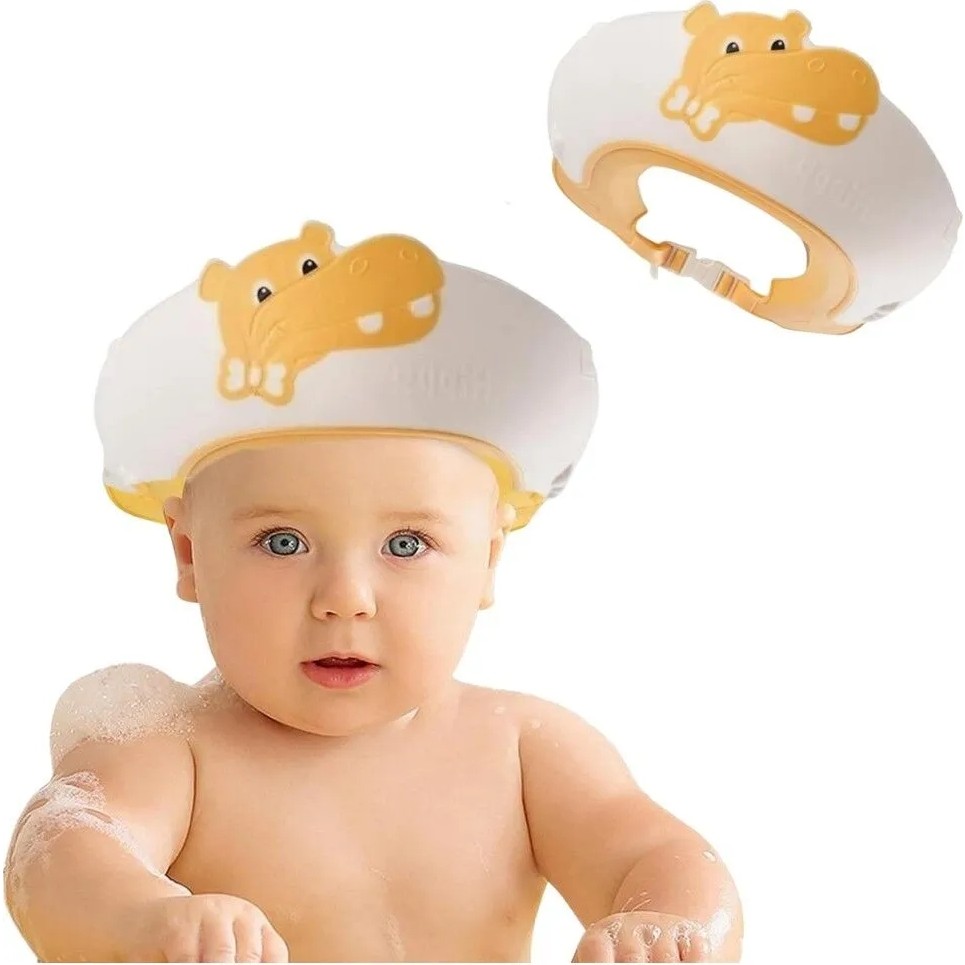 Mooie Baby's Hippo Banyo Şapkası , Slikon Çocuk Duş Tacı , Sevimli Hipopotam , Ayarlanabilir Tasarım,6 Ay - 9 Yaş - Sarı Diğer Fiyatı