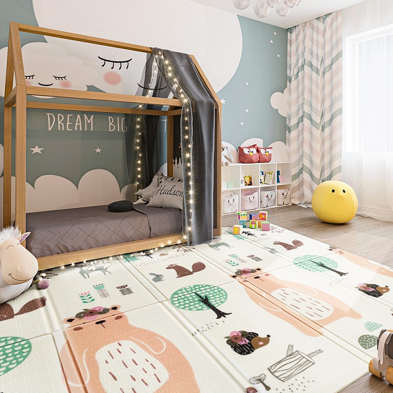 Mooie Baby's Lovely Jungle Katlanabilir Oyun Matı Oyun Halısı 150 x 180 x 1 cm - Krem Rengi - 150 x 180 cm SSD / Solid State Drive Fiyatı