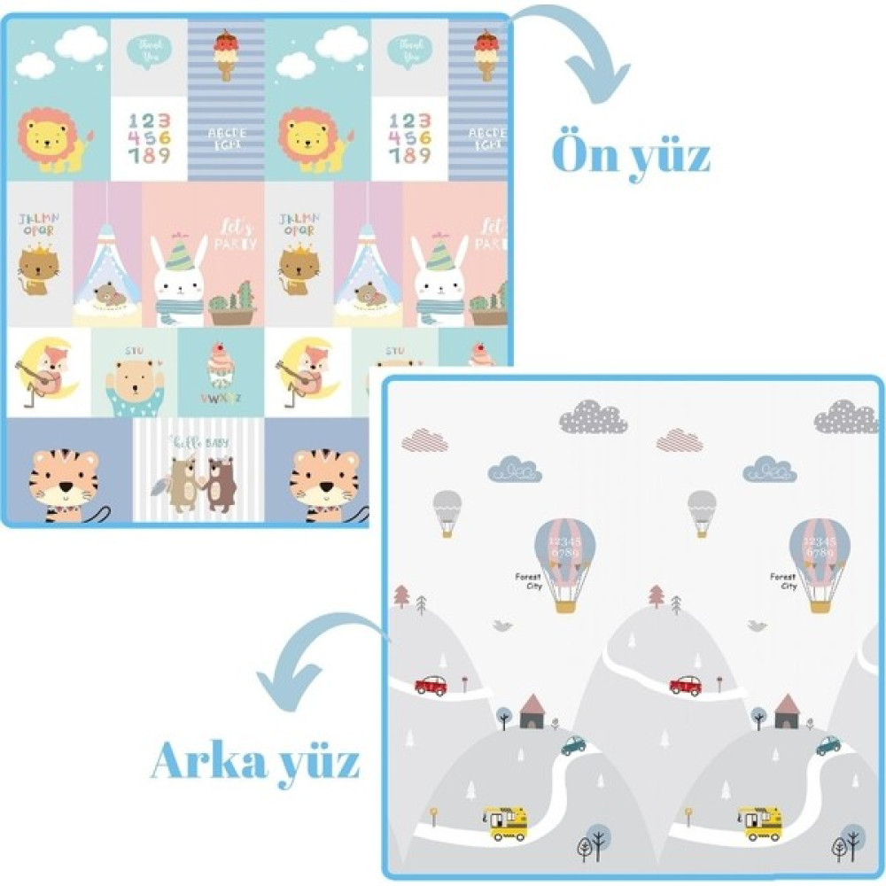Mooiebaby’s Forest City Katlanabilir Oyun Matı 180 x 200 x 1,5 cm - Renkli - 180 x 200 cm Oyuncak Fiyatı