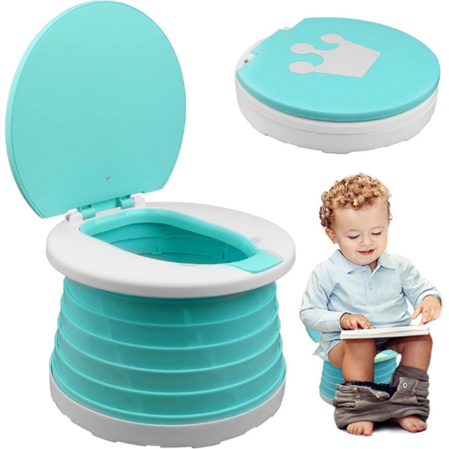 Mooiebaby's Katlanabilir Çocuk Tuvaleti, Çok Fonksiyonlu Alıştırma Tuvaleti, Carry Potty , Taşınabilir Lazımlık(Yeşil) - Yeşil Diğer Fiyatı