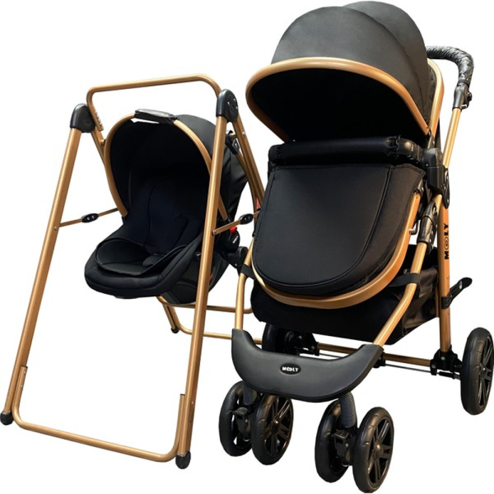 Mooly SC-2401 Travel Sistem Bebek Arabası Salıncak Aparatlı - Gold - Siyah Bebek Arabası-Puset Aksesuarları Fiyatı