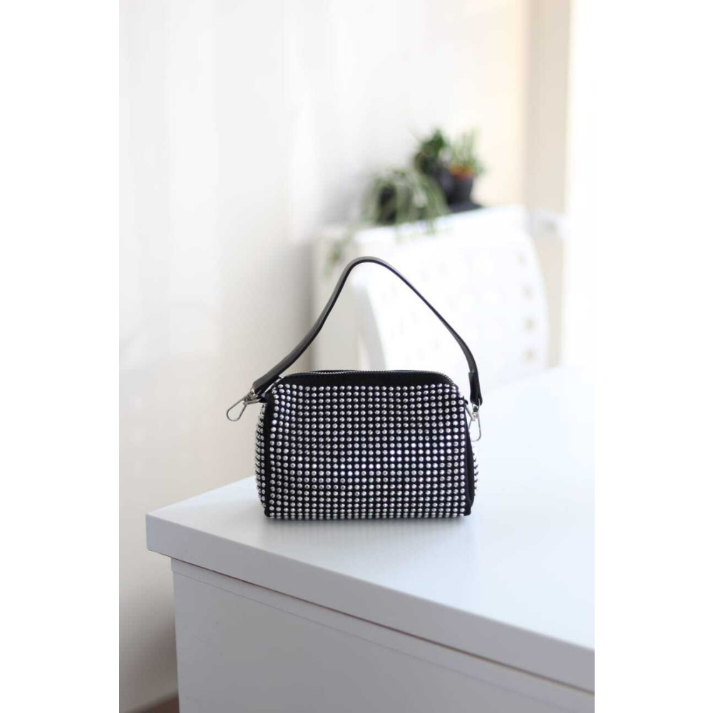 Moom Bag Kadın Siyah Taş Detaylı Omuz Çantası Unisex Çanta & Cüzdan ve Seyahat Çantaları Fiyatı