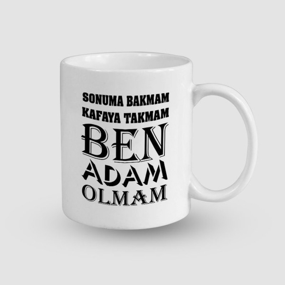 Moon Artica Ben Adam Olmam Yazan Beyaz Porselen Kupa Bardak - 325 ml Oto Boyaları Fiyatı
