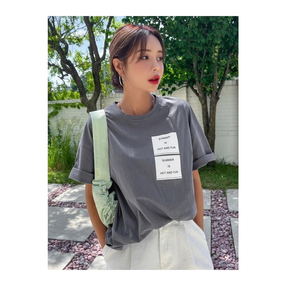 MOONBULL Oversize Hot And Fun Baskılı T-shirt M Beden Bayan T-shirt Fiyatı