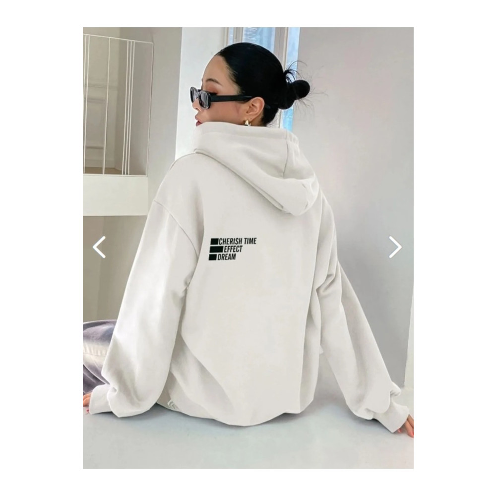 MOONBULL Unisex Beyaz Dream Effect Baskılı Kapüşonlu Sweatshirt L/XL Beden Bayan Sweatshirt Fiyatı