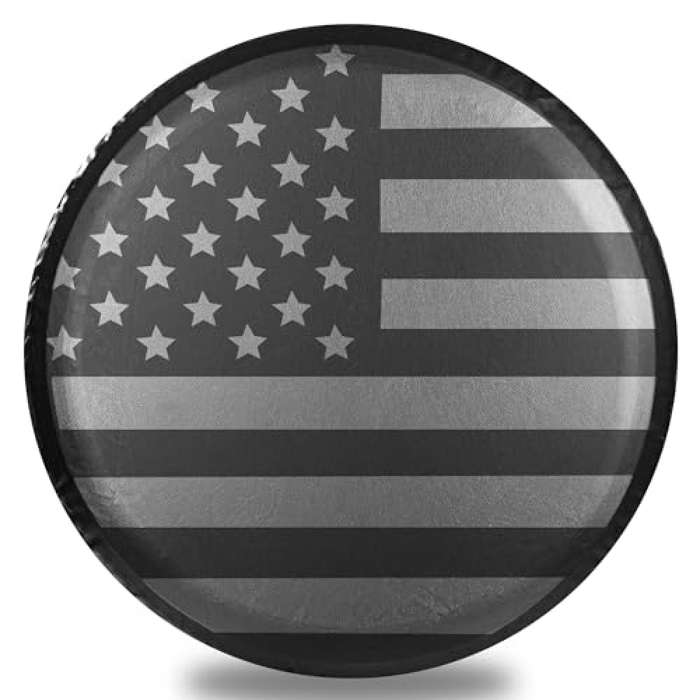 Moonet Spare Tire Cover for RV Trailer,Waterproof PVC Faux Leather Wheel Cover with American Flag Fit for Truck,Trailer,RV,SUV,Camper and Most Vehicle (Black-Grey, for Tire Diameter 27"-29") Oto Dış Aksesuar & Yedek Parça Fiyatı