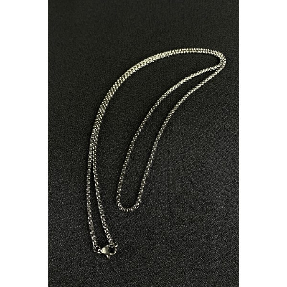 Mooni Accessories Örgü Zincir Model Şık 65CM Gümüş Renk 316L Çelik Zincir Bijuteri Kolye Fiyatı