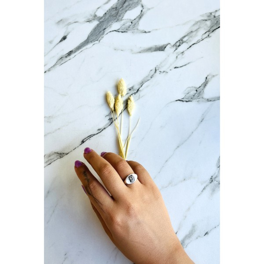 Mooni Accessories Zirkon Taşlı Antik Gümüş Kaplama Ayarlanabilir Yüzük - Standart Bijuteri Yüzük Fiyatı