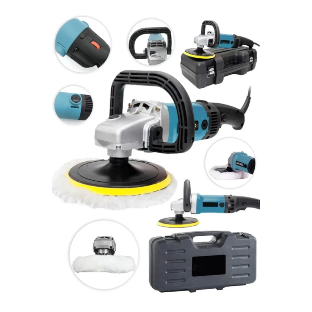 Moonshop Bakir Sargi Yuksek Motor Gucu Devir Ayarli Polisaj Zimpara Cila Pasta Cila Makinesi 180Mm Cantali Cila / Polisaj Makinesi Fiyatı