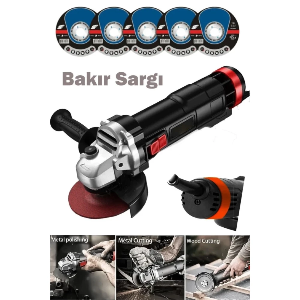 Moonshop Bakir Sargili 115 Mm 4500 Watt Metal Sanziman Avuc Ici Taslama Sprial Makinesi Ve 5 Tas Hediyeli Taşlama Makinesi Fiyatı