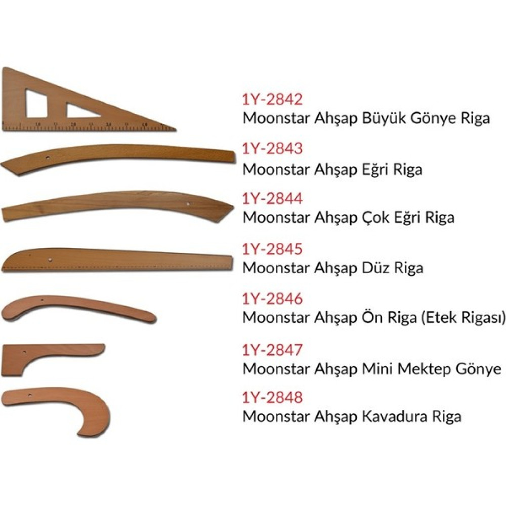 Moonstar Ahşap Riga Cetvel Takım 7 Parça Cetvel Fiyatı