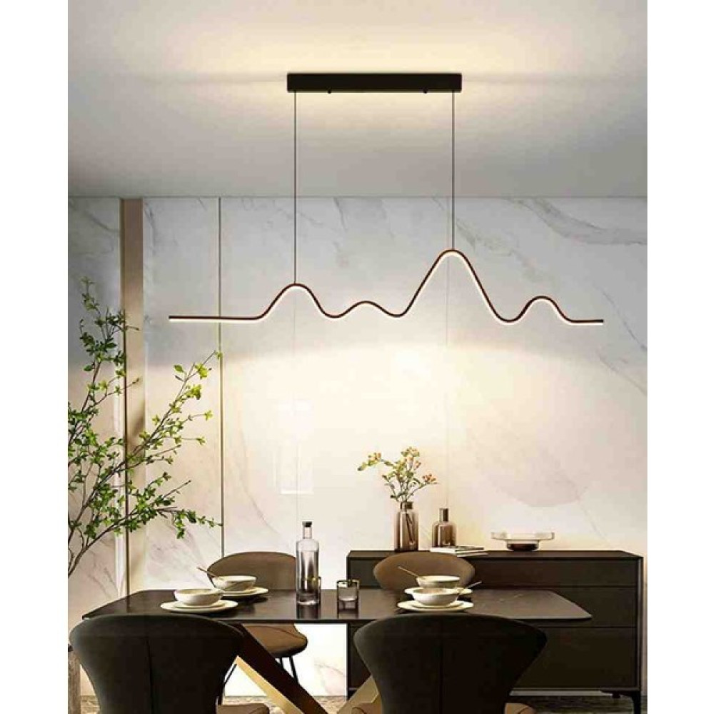Moor Garden 3 Renk Yanar Modern Ritim 140CM. Siyah Boyalı LED Avize 3000K, 4000K, 6500K - Mat Siyah Avize Fiyatı