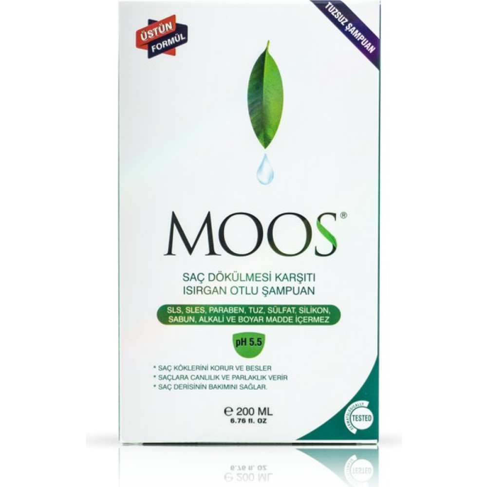 Moos Saç Dökülmesi Karşıtı Redensyl İçerikli Tuzsuz Isırgan Otlu Şampuan 200 ML. Şampuan ve Saç Kremi Fiyatı