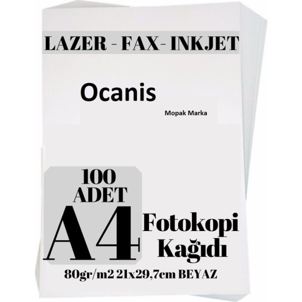 Mopak A4 Fotokopi Kağıdı 100'LÜ Paket 80 gr M² Fotokopi Kağıdı Fiyatı