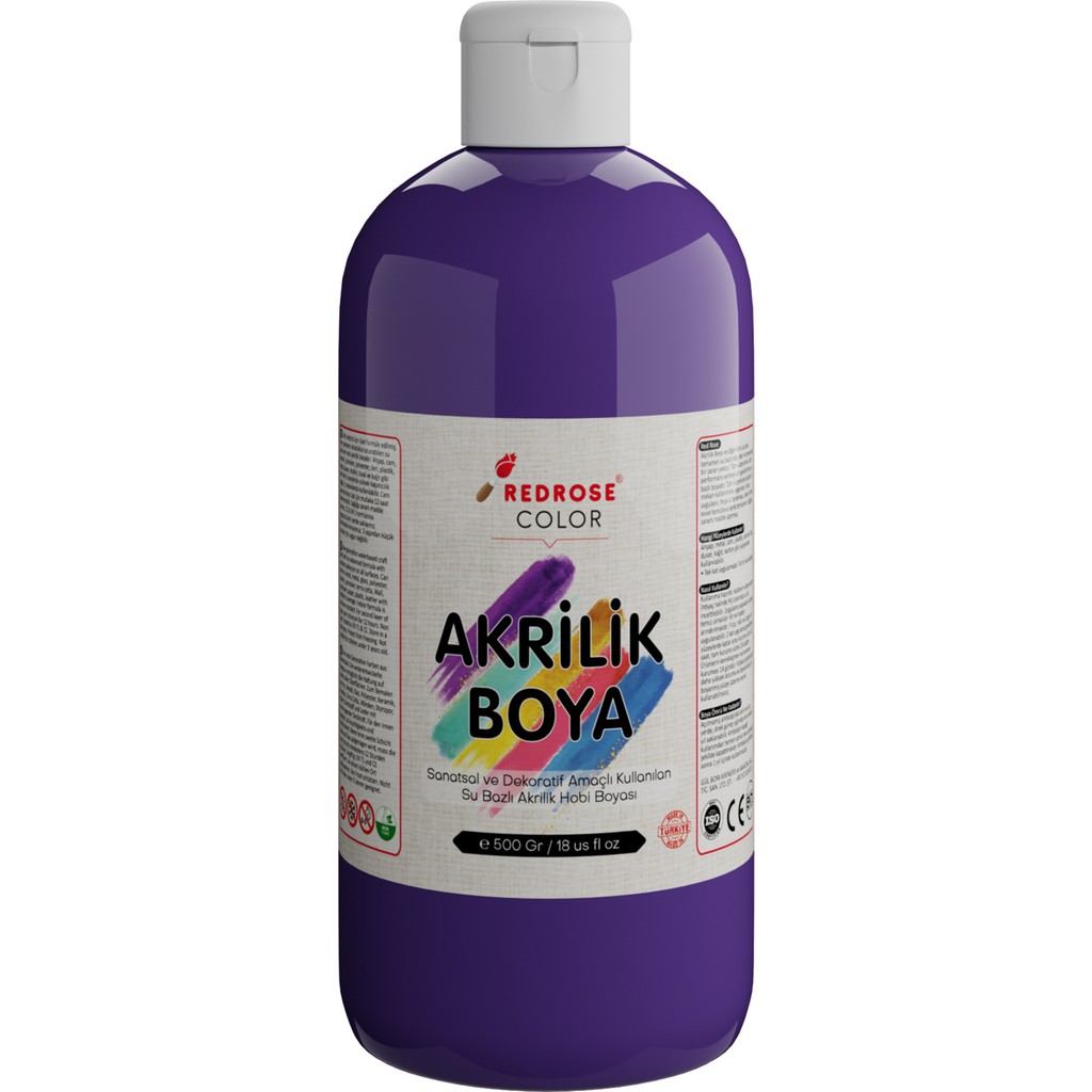 Mor Akrilik Boya 500 gr Sanatsal, Dekoratif, Hobi Amaçlı, Canlı Renkler Akrilik Boya Fiyatı