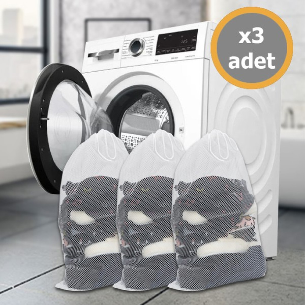 Mor Bebe 3 Adet Çamaşır Yıkama Filesi Ipli 40X60 cm (Büyük Boy) Bebek Kirli Torbası Fiyatı