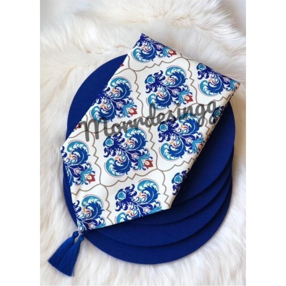 Mor Desing Mavi Çini Desen Set. 1 Runner 6 Supla - 140 x 40 cm Amerikan Servis Fiyatı