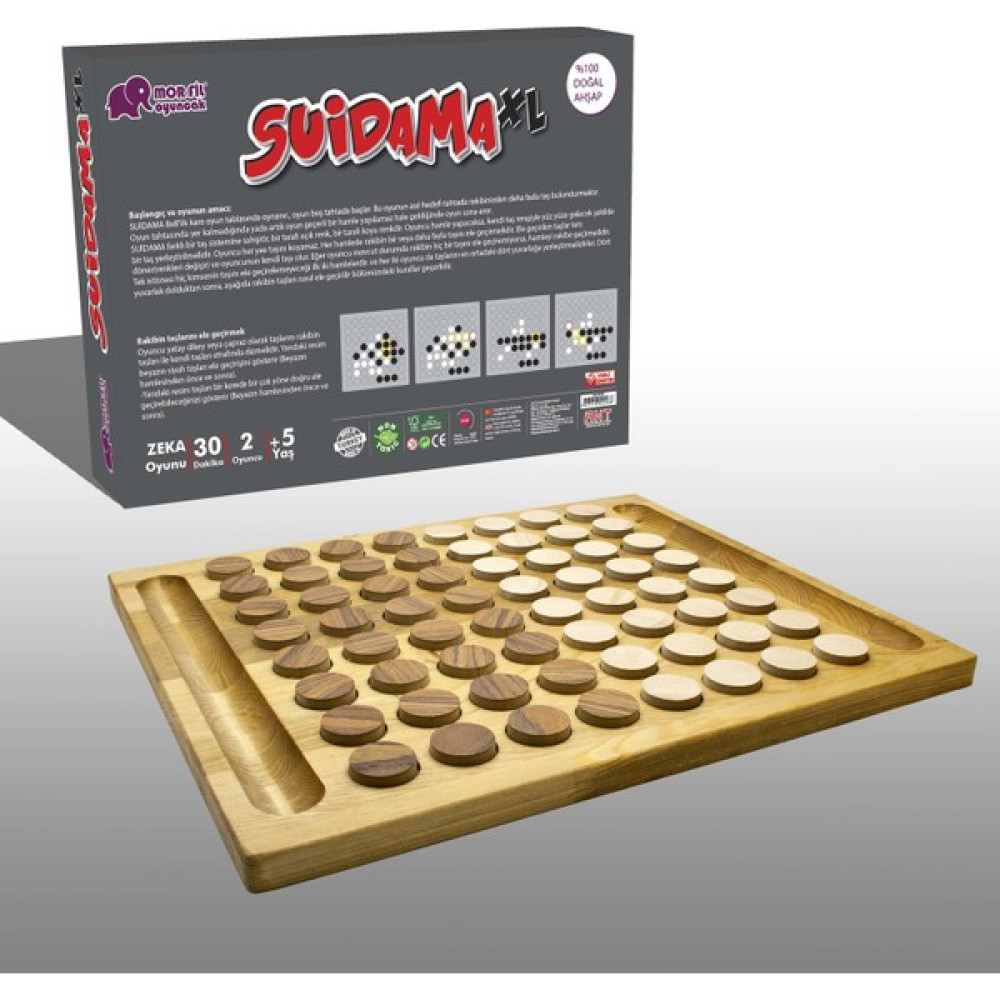 Mor Fil Oyuncak Doğal Ahşap Akıl Mantık Strateji Oyunu Reversi (Suidama XL) Oyun & Hobi Fiyatı