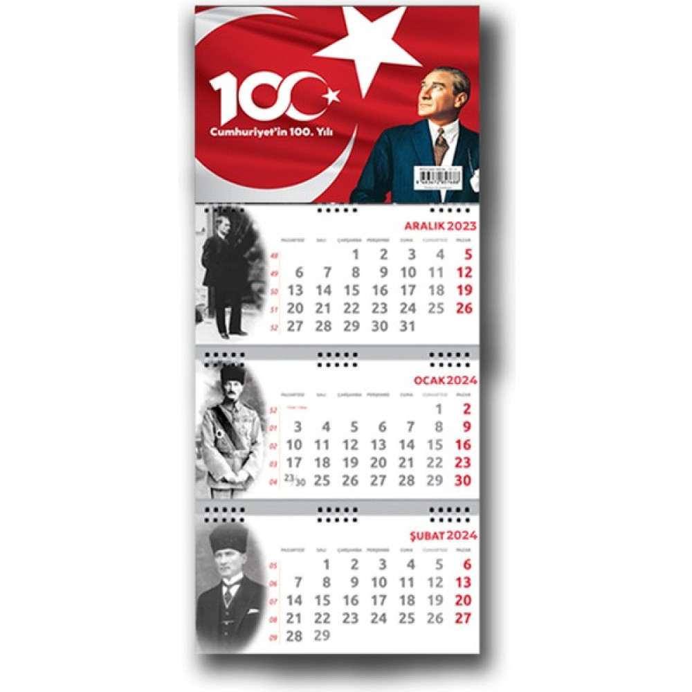Mor Kelebek 2024 Atatürk 100.YIL Duvar Takvimi - 100. Yıl Takvim Fiyatı