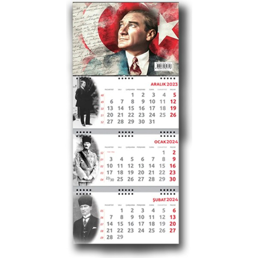 Mor Kelebek 2024 Atatürk Anafarta Duvar Takvimi Takvim Fiyatı