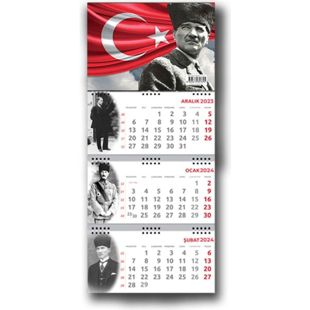 Mor Kelebek 2024 Atatürk Ayyıldız Duvar Takvimi Takvim Fiyatı