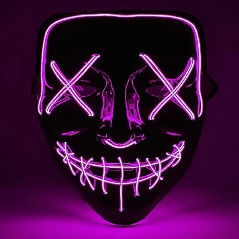 Mor LED Cosmask Cadılar Bayramı Neon Maskesi LED Maske Masque Masquerade Parti Maskeleri Karanlıkta Işık Glow Cadılar Bayramı Cosplay Kostüm Malzemeleri (Yurt Dışından) - Renkli - Yok Oto Boyaları Fiyatı