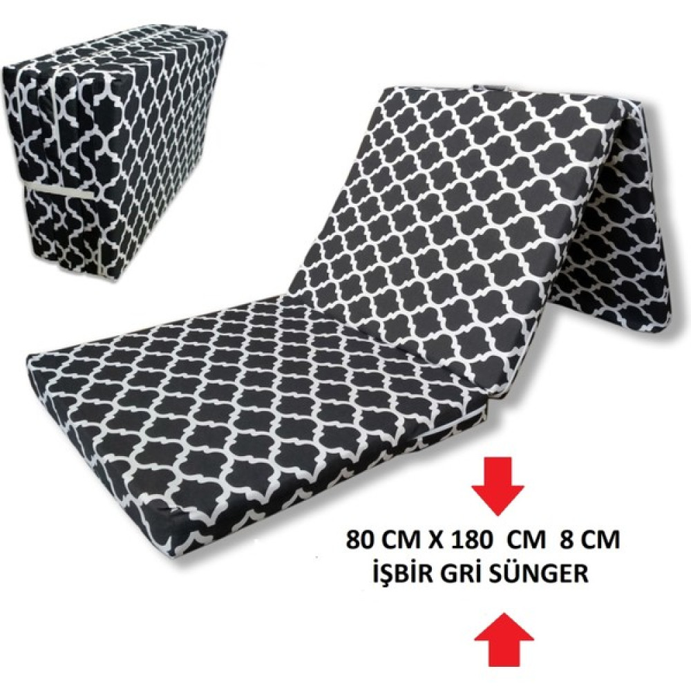 Mor Minder Katlanır Yer Yatağı Tek Kişilik Sünger Katlanır Minder Yatak 80X180 cm Sünger 8 cm Karaçatı Desen - 80 x 180 cm Yatak Fiyatı