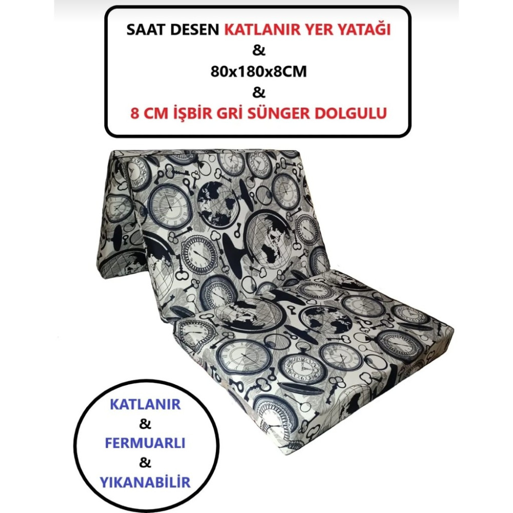 Mor Minder Katlanır Yer Yatağı Tek Kişilik Sünger Katlanır Yatak 80X180 cm 8 cm Gri Kalın Sünger Saatmodel - 80 x 180 cm SSD / Solid State Drive Fiyatı