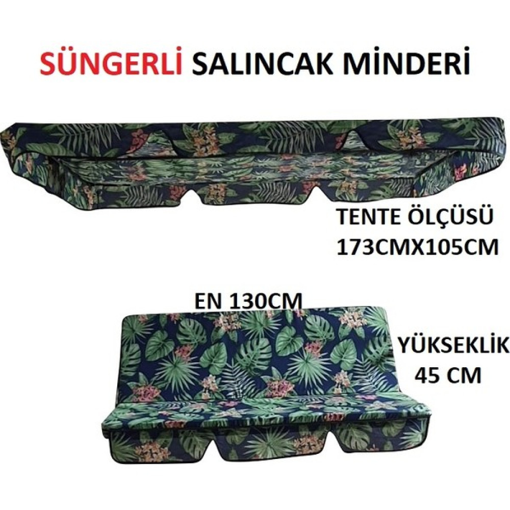 Mor Minder Salıncak Minder Seti Tenteli Yeşil Yaprak Salıncak Minder Seti 2 Kişilik Süngerli Işbir Gri Sünger Bahçe Salıncağı Fiyatı