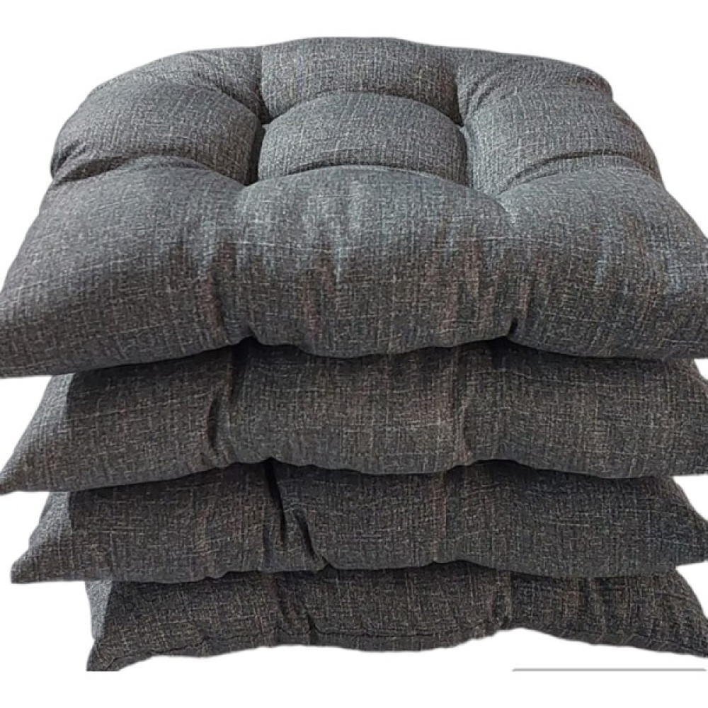 Mor Minder Sandalye Minderi Bahçe Minderi Koltuk Minderi 40X40 Elyaf Dolgulu 4 Adet Gri Düz Renk - 40 x 40 cm Salon & Oturma Odası Tekstili Fiyatı