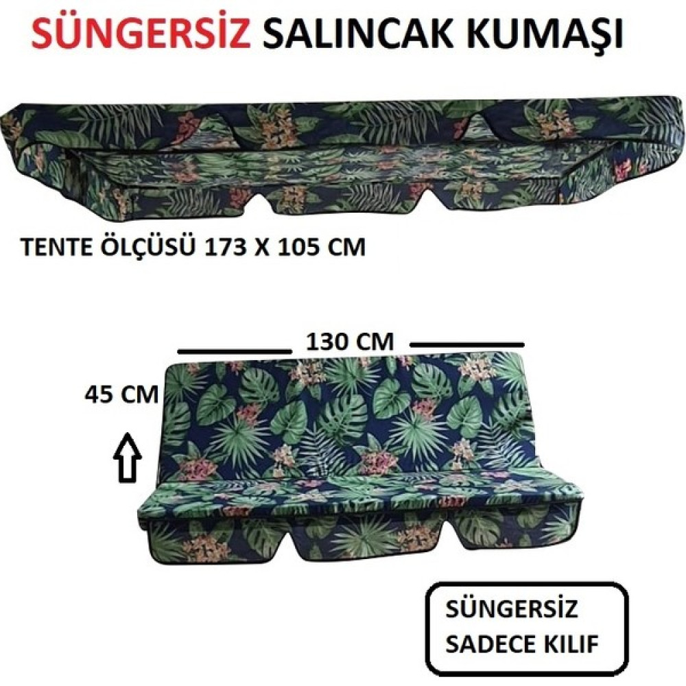Mor Minder Süngersiz Salıncak Minder Seti Tenteli Bahçe Minderi 2 Kişilik Süngersiz Yeşil Yaprak - Yeşil - Mavi Bahçe Salıncağı Fiyatı