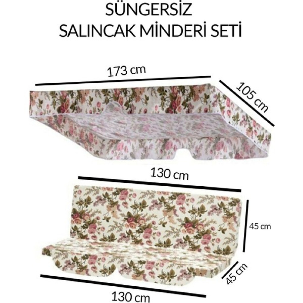 Mor Minder Süngersiz Salıncak Minder Seti Tenteli Salıncak Kumaş Seti 2 Kişilik Süngersiz Ingiliz Gülü - Renkli Bahçe Salıncağı Fiyatı