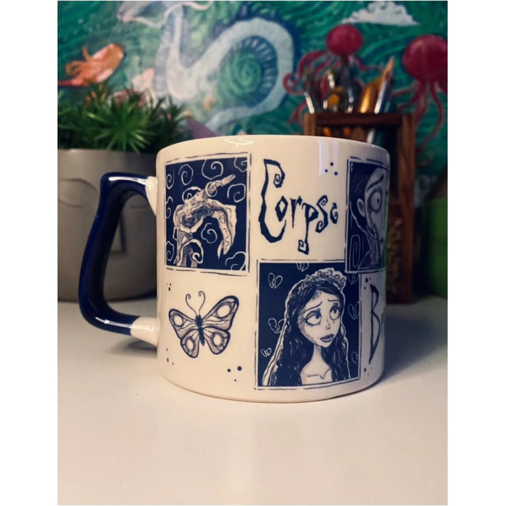 Mor Mürekkep Corpse Bride (Ölü Gelin) Gotik Kupa Bardak Çay Kahve Fincanı - Lacivert Fincan / Bardak / Kahve Takımı Fiyatı